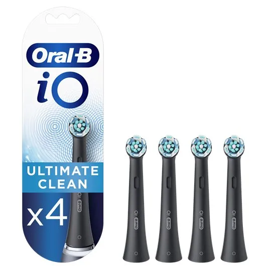 Rezerve periuta de dinti electrica Oral-B iO Ultimate Clean, compatibile doar cu seria iO, 4 buc, Negru