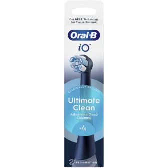 Rezerve periuta de dinti electrica Oral-B iO Ultimate Clean, compatibile doar cu seria iO, Negru, 4 buc