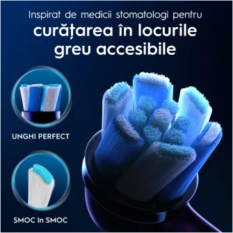 Rezerve periuta de dinti electrica Oral-B iO Ultimate Clean, compatibile doar cu seria iO, Negru, 4 buc