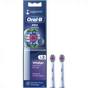 Rezerve periuta de dinti electrica Oral-B Pro 3D White, 2 buc