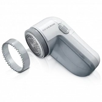 Rezervor de colectare scame detasabil Detangler Severin CS7976, lama de otel, 2 x baterii 1,5 V, alb