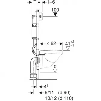 Rezervor WC incastrat Geberit Duofix Delta, 12cm, pentru vas suspendat, 3/6 l, 50x112 cm