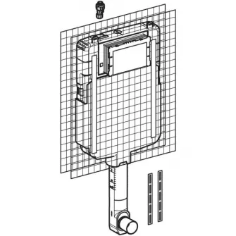 Rezervor WC incastrat Geberit Sigma 8 cm, 6 / 3 litri, 41x82 cm