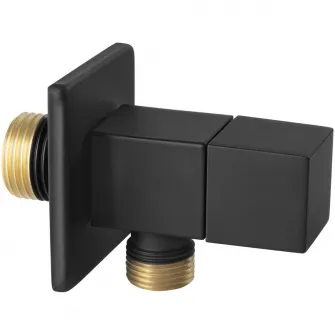 Robinet coltar Ferro Quadro Z294-BL, cu cartus ceramic, 1/2x1/2, Negru