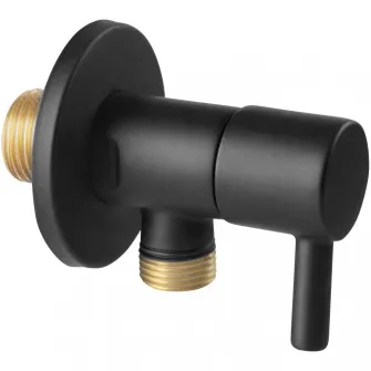 Robinet coltar Ferro Rotondo Z296-BL, cu cartus ceramic 1/2x1/2, Negru