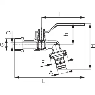 Robinet scurgere Ferro, din alama, cu sfera 3/4'' FE