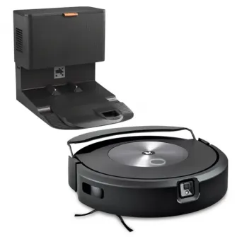 Robot aspirator cu mop+baza descarcare iRobot Roomba Combo c7+ c7558, 26Wh, camera frontala, evita obstacole, aplicatie, 10 harti, bariere virtuale, golire automata, WiFi, AlexaGoogle, senzori scari, gri