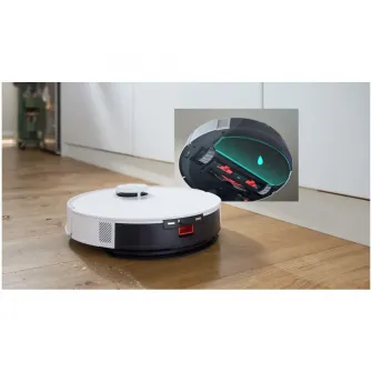 Robot de aspirare Bosch BCRC2W, aspirare&spalare, Statie de incarcare, putere maxima 11000 PA, Navigare 360° LiDAR, Funcție Reduced Tangling, recipient praf 0.4 L, Home Connect, Alb