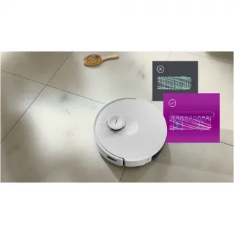 Robot de aspirare Bosch BCRD1W, aspirare&spalare, Statie de golire, putere maxima 11000 PA, Navigare 360° LiDAR, Funcție Reduced Tangling, recipient praf 0.4 L , Home Connect, Alb