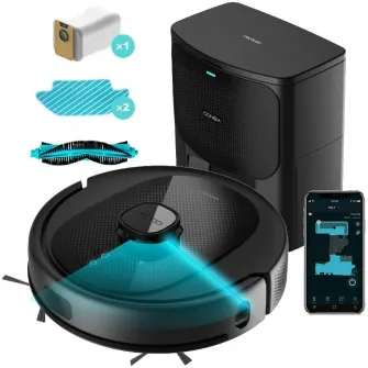 Robot de aspirare Cecotec Conga 8290 Immortal Ultra Power Home X-Treme 08612, 7000 Pa, iTech Laser Eye, baza autocuratare, autonomie 280 minute, aspirator si mop, negru