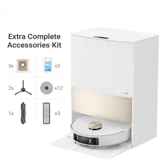 Robot de aspirare cu mop Dreame L20 Ultra Complete RLX41CE-1-C, mop rotativ, statie automata de golire 3.2l, 7000Pa, rezervor praf 0.3l, rezervor apa 0.08l, 6400mAh, autonomie pana la 180 minute, alb