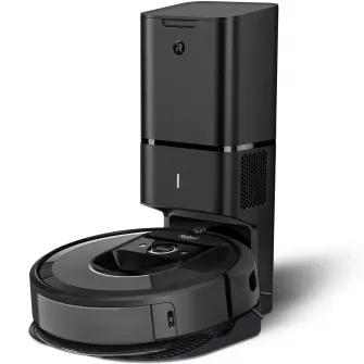 Robot de aspirare cu mop, iRobot Combo i8+, i857840, golire automata in CleanBase, sistem de curatare Aeroforce in 4 etape, recipient lavabil, navigare iAdapt, 10 harti in aplicatia iRobot Home, Dirt Detect, zone keep out, negru