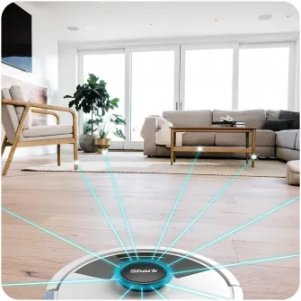 Robot de aspirare cu mop Shark Matrix Plus 2in1 RV2620WDEUWH, autonomie 110 min, mop sonic, control app, 650W, Matrix Clean, acumulato Li-Ion, detasabil, CleanEdge Detect, Anti-Hair Wrap, 0.3L colectare, alb