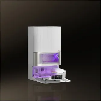Robot de aspirare Dreame X50 Ultra Complete RLX85CE-4-WH, detectare AI a obstacolelor și navigare la 360°, comanda vocala, depasire obstacol de 6CM, aspirare 20000Pa, perie dubla anti-incurcare, Alb