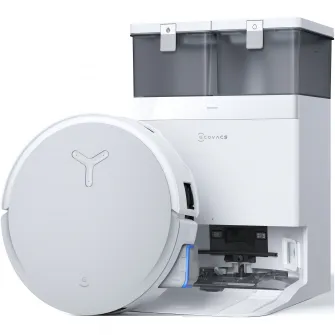 Robot de aspirare Ecovacs DEEBOT X8 OMNI, 18000Pa, baterie Li-Ion 6400mAh, capacitatea rezervorului de apa 110ml, capacitatea cosului de praf 220ml, capacitate rezervor statie pentru apa murdara 2 x 4L, capacitate cos praf statie 3L, alb