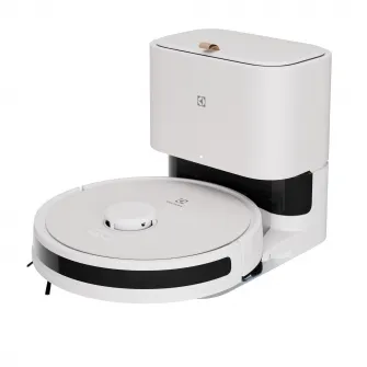 Robot de aspirare Electrolux ER71UW2SW, aspirator si mop, statie automata de golire cu sac igienic Electrolux, 2,4l, tehnologie LiDAR, WI-FI, app Electrolux, 4000Pa, baterie 3200mAh, 46 Wh, 4 viteze, autonomie pana la 140 minute, alb
