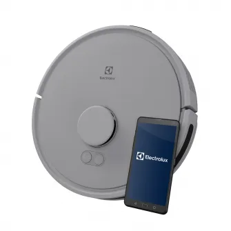 Robot de aspirare Electrolux ER71UW2SW, aspirator si mop, tehnologie LiDAR,WI-FI, app Electrolux, 4000Pa, baterie 3200mAh, 46 Wh, 4 viteze, autonomie pana la 140 minute, rezervor apa / praf 280 ml, gri inchis