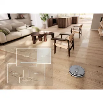 Robot de aspirare Electrolux ER71UW2SW, aspirator si mop, tehnologie LiDAR,WI-FI, app Electrolux, 4000Pa, baterie 3200mAh, 46 Wh, 4 viteze, autonomie pana la 140 minute, rezervor apa / praf 280 ml, gri inchis