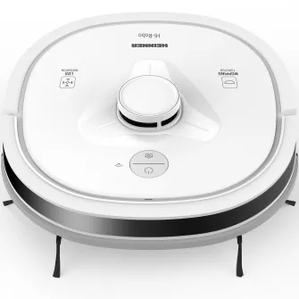 Robot de aspirare Heinner HI-Robo HRVC-M33WH, WI-FI, aspirator si mop, 14.4V/ 3350 mAh, putere aspirare 2000Pa, motor BLDC, navigatie LDS, autonomie 180 min, recipient praf: 600 ml, rezervor apa 250 ml, alb