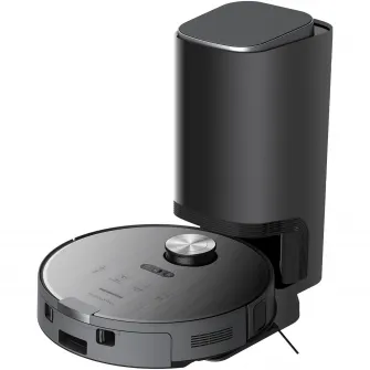 Robot de aspirare Heinner HI-RoboX PRO+ HRVC-MAI52DSBK, WI-FI, aspirator si mop, 14.4V/ 5200 mAh, putere aspirare 4000Pa, motor BLDC, navigatie LDS, AI Technology, autonomie 200 min, recipient praf: 230 ml, rezervor apa: 240 ml, negru