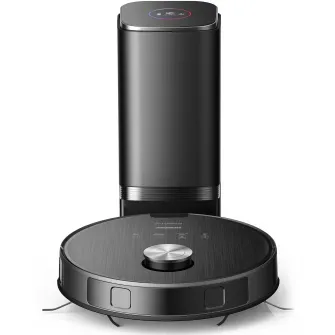 Robot de aspirare Heinner HI-RoboX PRO+ HRVC-MAI52DSBK, WI-FI, aspirator si mop, 14.4V/ 5200 mAh, putere aspirare 4000Pa, motor BLDC, navigatie LDS, AI Technology, autonomie 200 min, recipient praf: 230 ml, rezervor apa: 240 ml, negru