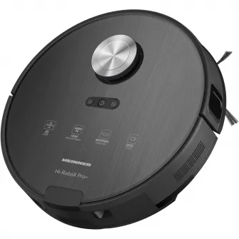 Robot de aspirare Heinner HI-RoboX PRO+ HRVC-MAI52DSBK, WI-FI, aspirator si mop, 14.4V/ 5200 mAh, putere aspirare 4000Pa, motor BLDC, navigatie LDS, AI Technology, autonomie 200 min, recipient praf: 230 ml, rezervor apa: 240 ml, negru
