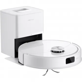 Robot de aspirare Roborock Q10 VF+ W, aspirator si mop cu statie de golire automata, 10.000 Pa, baterie 5.200 mAh, autonomie 180 min, navigatie AI, recipient praf 2.7L, sistem VibraRise 2.0, Sistem anti-incalcire, alb