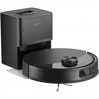 Robot de aspirare Roborock Q7 TF + B, aspirator si mop cu statie de golire automata, 10.000 Pa, baterie 5.200 mAh, autonomie 180 min, navigatie LiDAR, recipient praf 470 ml, sistem dublu anti-incurcare, nivel reglare flux de apa, negru
