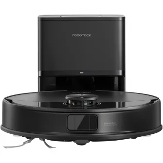 Robot de aspirare Roborock Q7 TF + B, aspirator si mop cu statie de golire automata, 10.000 Pa, baterie 5.200 mAh, autonomie 180 min, navigatie LiDAR, recipient praf 470 ml, sistem dublu anti-incurcare, nivel reglare flux de apa, negru