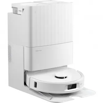 Robot de aspirare Roborock QR 798 W, aspirator si mop cu statie de golire automata, 10.000 Pa, baterie 5200 mAh, autonomie 180 min, navigatie AI, recipient praf 2.7L, alb