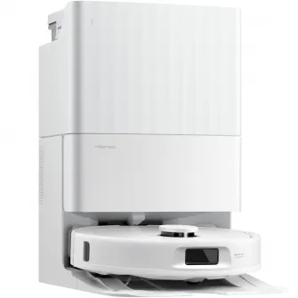 Robot de aspirare Roborock QR 798 W, aspirator si mop cu statie de golire automata, 10.000 Pa, baterie 5200 mAh, autonomie 180 min, navigatie AI, recipient praf 2.7L, alb