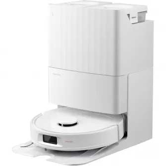Robot de aspirare Roborock QR 798 W, aspirator si mop cu statie de golire automata, 10.000 Pa, baterie 5200 mAh, autonomie 180 min, navigatie AI, recipient praf 2.7L, alb