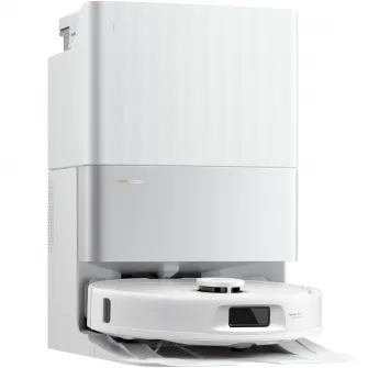 Robot de aspirare Roborock Qrevo 5AE W, aspirator si mop cu statie de golire automata, 12.000 Pa, baterie 5200 mAh, autonomie 180 min, navigatie LiDAR, recipient praf 470 ml, alb