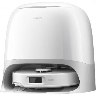 Robot de aspirare Roborock Qrevo Curv 5A1 QRCS02-00, 18500 PA, tehnologie HyperForce, sistem Dual Anti-Tangle, dock multifunctional 3.0, autocuratare cu apa fierbinte, uscare cu aer cald, alb