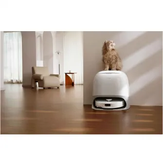 Robot de aspirare Roborock Qrevo Curv RSD0712CE cu statie de incarcare, 18500 pa, aspirator, mop si statie inteligenta cu golire automata, 66W, Lidar, baterie 5200mAh, mop rotativ, alb