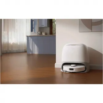 Robot de aspirare Roborock Qrevo Curv RSD0712CE cu statie de incarcare, 18500 pa, aspirator, mop si statie inteligenta cu golire automata, 66W, Lidar, baterie 5200mAh, mop rotativ, alb