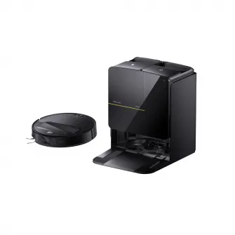 Robot de aspirare Roborock Saros Z70 RRE0R50+EWFD28HRR, 22.000 Pa, brat robotic inteligent OmniGrip, aspirator, mop si sistem avansat de gestionare a obstacolelor, navigatie autonoma StarSight 2.0, mapare 3D, Lidar, profil ultrasubtire 7.98 cm, negru