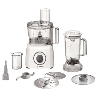 Robot de bucatarie Bosch MCM3200W, 800 W, bol 2.3 l, blender 1 l, 2 viteze, Alb/Gri