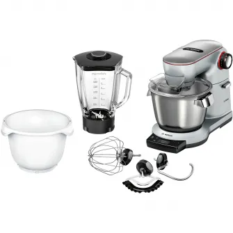 Robot de bucatarie Bosch MUM9BX5S22,1500W, 7 trepte de viteza, 3D PlanetaryMixing, Senzor Smart Dough, Cantar integrat, Temporizator integrat, 5,5 l capacitate bol, carcasa metalica, Inox
