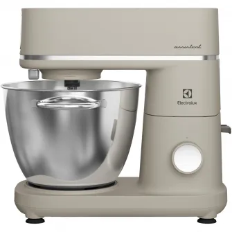 Robot de bucatarie Electrolux E6KM1-4PPT, 1200 W, corp full metal, 10 viteze + Pulse, 2 x bol inox (6 litri + 4 litri), lumina LED pentru bol, capac PerfectRiseLid pentru dospire aluat, platinum pearl