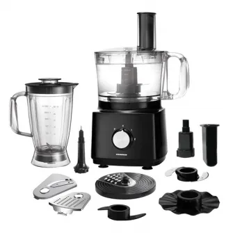 Robot de bucatarie Heinner HFP-750BK, 750 W, Bol 1.2 l, blender 1.8 L, disc feliere, maruntire, negru