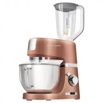 Robot de bucatarie multifunctional, Sencor, 1000W, Bol de 4.5 l, 8 viteze, Auriu
