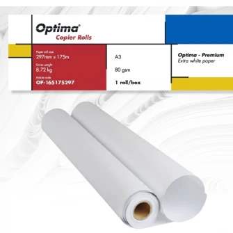 Rola copiator Optima Premium A3, 80gr, 297mm x 175m, 2 role/cutie