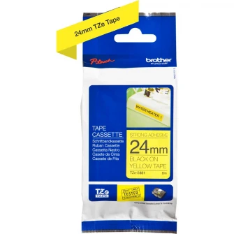 Rola etichete Brother 24mm (0.94") Black on Yellow Tape with Extra Strength Adhesive 8m