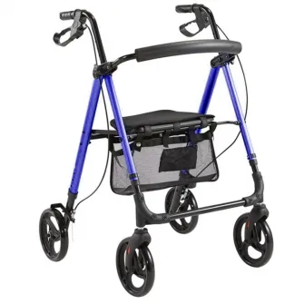 Rolator cu 4 roti, din aluminiu, albastru, CMT-02-BLU