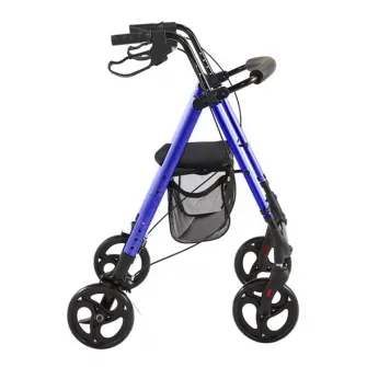 Rolator cu 4 roti, din aluminiu, albastru, CMT-02-BLU