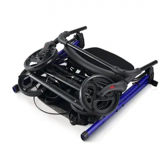 Rolator cu 4 roti, din aluminiu, albastru, CMT-02-BLU