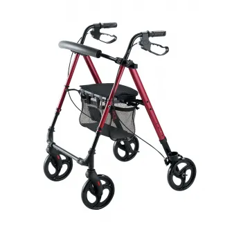 Rolator cu 4 roti, din aluminiu, rosu, CMT-02-RED