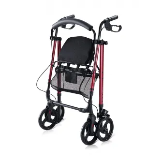 Rolator cu 4 roti, din aluminiu, rosu, CMT-02-RED