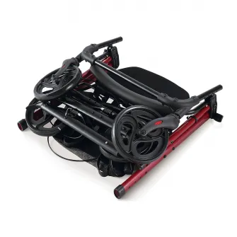 Rolator cu 4 roti, din aluminiu, rosu, CMT-02-RED